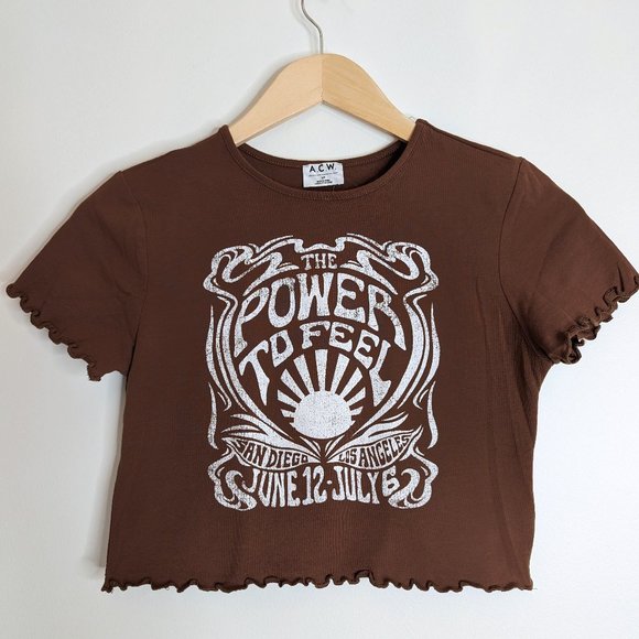 ACW brown concert baby tee NWOT - Picture 2 of 4